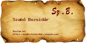 Szabó Bozsidár névjegykártya